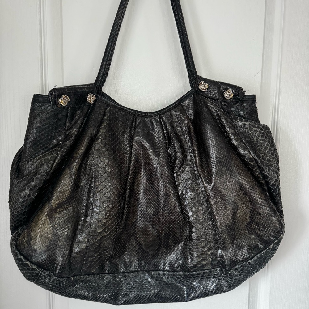 Clara Kasavina Shoulder Bag Phyton Snakeskin Handmade With Swarovski Crystals